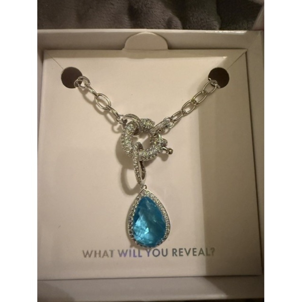 Bomb Party A Beacon Of Hope Color Changing Necklace Blue Topaz Rhodolite NK60253